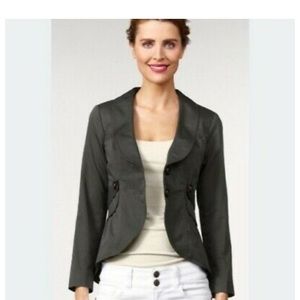 CAbi Work It Olive Peplum Belted Blazer